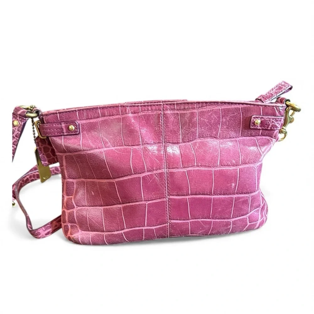 Coach Raspberry crocodile bag